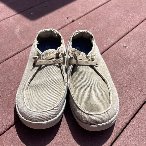 Skechers boys taupe dress shoes size 1 memory foam - Picture 2 of 7